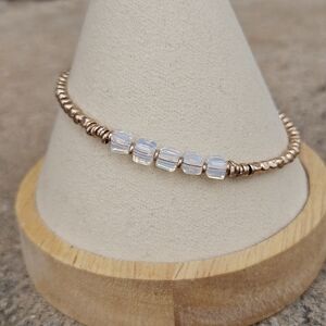 KEEP Collective Rose Gold and Iridescent Beaded Wrap Bracelet Women's Jewelry